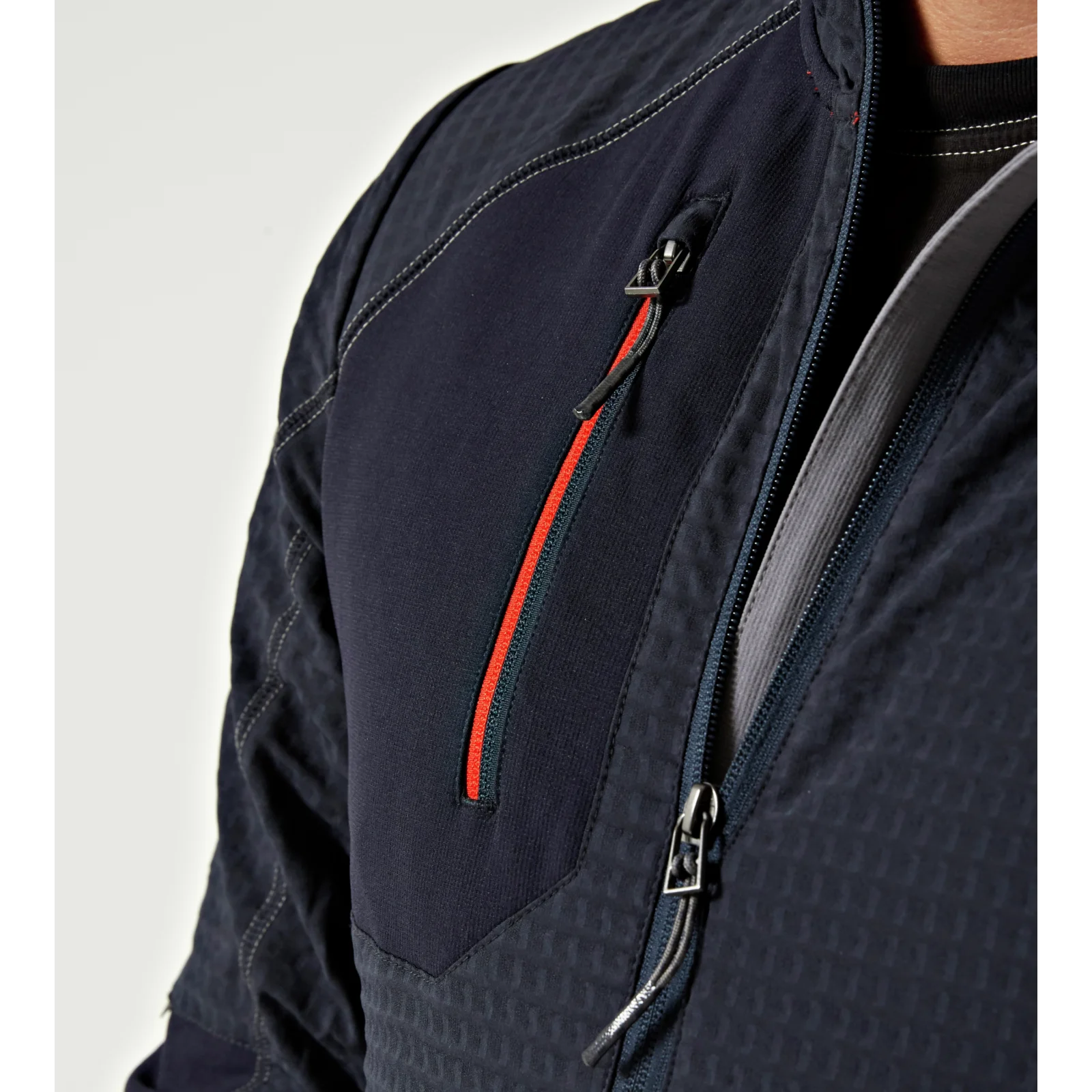 Pullover da uomo in pile con zip a un quarto, tinta unita