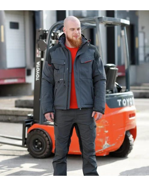LHD Herren Softshelljacke, Arbeitsjacke, Freizeit ~ Gr.XS-3XL ~ Anthrazit- Grau