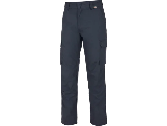 M819 Pantaloni Casual Da Lavoro In Cotone Popeline Invernale, Bluette, Taglia 48 Uomo, Con Tasconi E Garzatura Interna