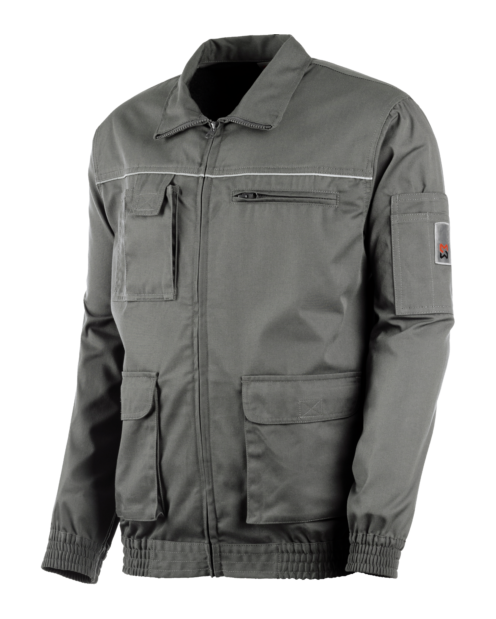 Günstige Bundjacke in Grau für Handwerker und Arbeiter, pflegeleichtes & robustes Mischgewebe, sportliches Design