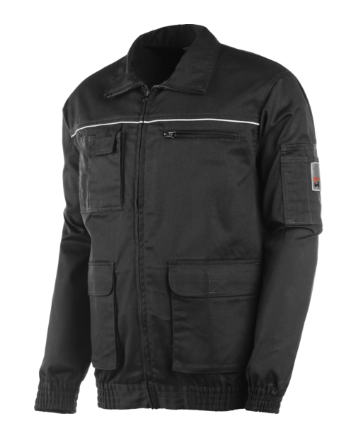 Robuste Bundjacke in Schwarz für Profis, professionell und pflegeleicht, elastisches Mischgewebe