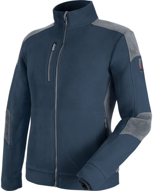 Praktisches Arbeitsfleece, Fleecejacke mit Taschen, Fleecejacke OEKO-TEX® 100, Fleecejacke blau, komfortable Fleecejacke