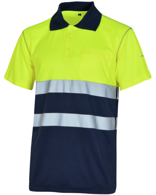 Warnschutz-Polo in Gelb und Blau