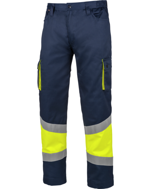 Pantalone alta visibilità bicolor navy giallo