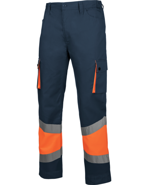 Pantalone alta visibilità bicolor navy arancione