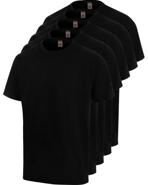 T-shirt X5 nere 5pezzi