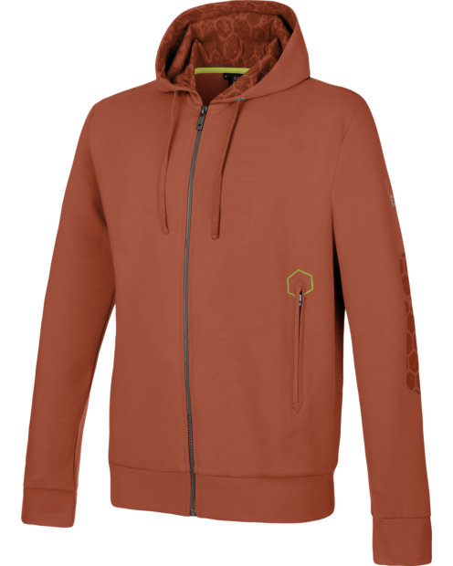 Sweatjacke mit Kapuze kupferrot