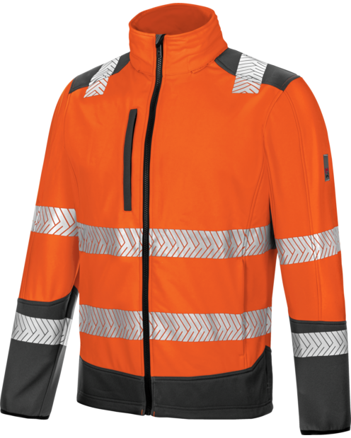Warnschutz Softshelljacke Fluo orange anthrazit