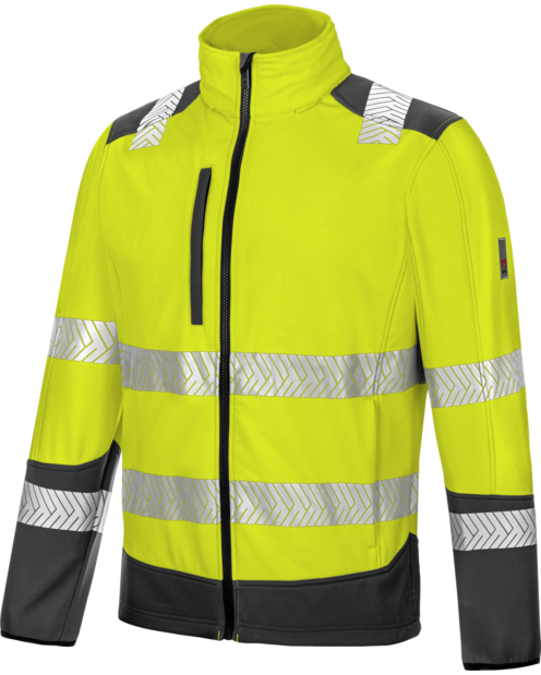Warnschutz Softshelljacke Fluo gelb anthrazit