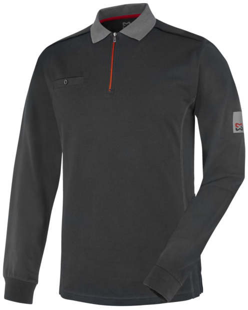 Polo manica lunga Stretch X antracite